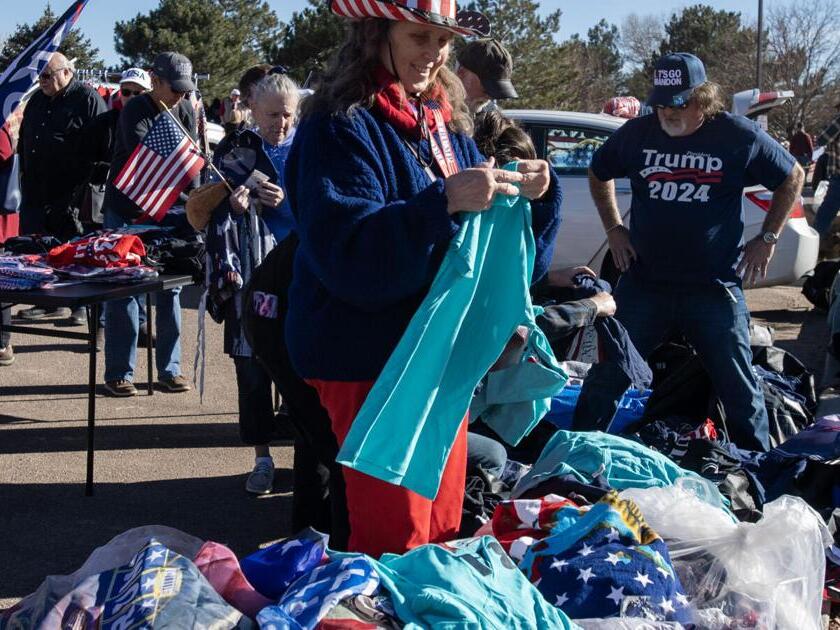 Hundreds gather at Colorado Springs gun shop to support Donald Trump's