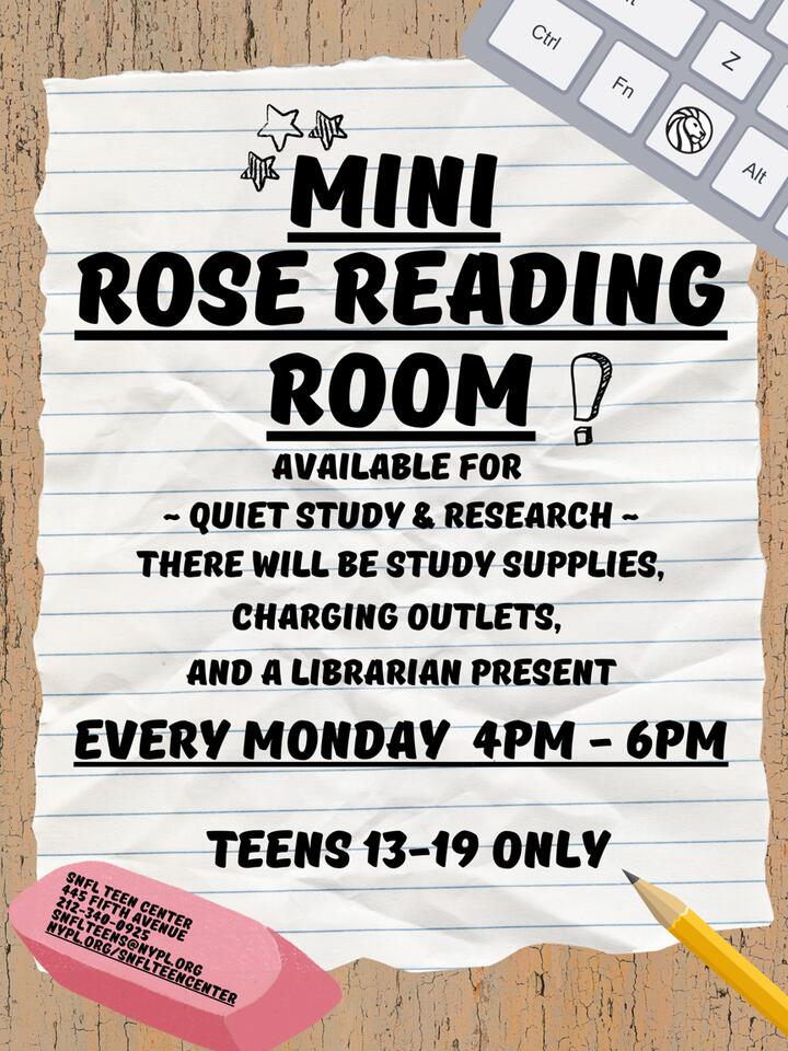 📚 Quiet Study Time for Teens at SNFL Every Monday in March - NewsBreak