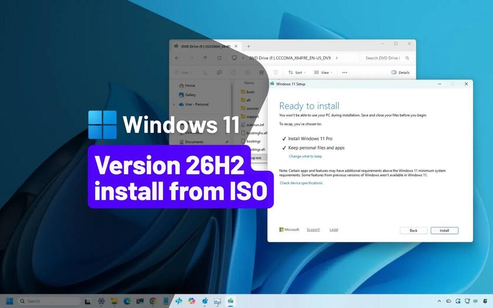 How to install Windows 11 26H2 without USB using ISO