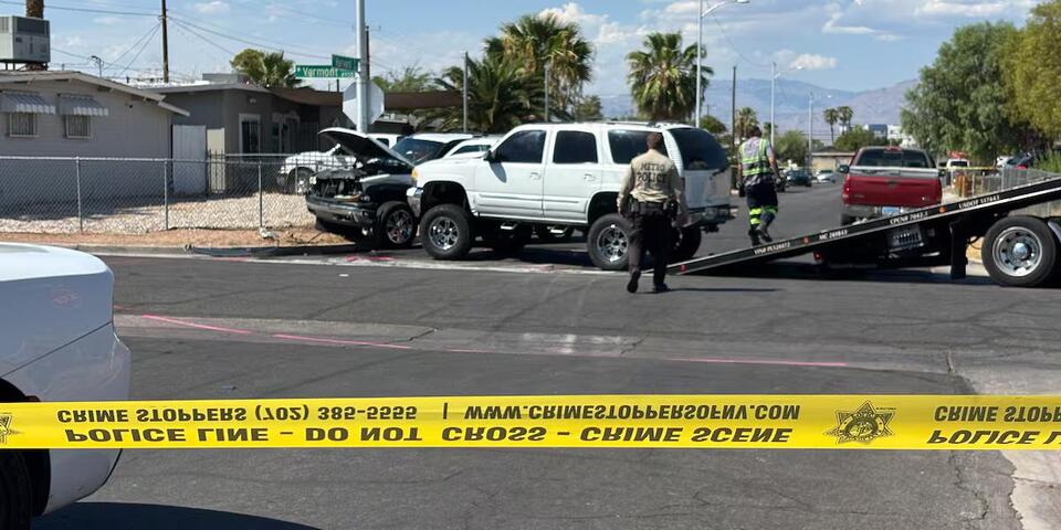 Driver dies after U-turn crash in central Las Vegas