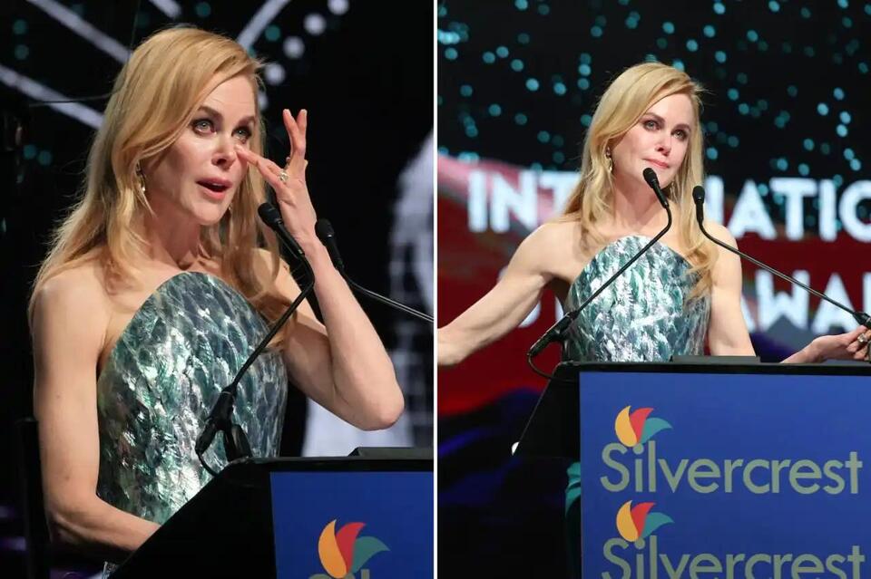 Nicole Kidman breaks down in tears making emotional tribute to her late
