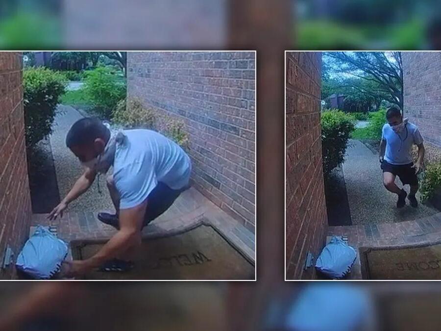 Porch pirate caught on camera swiping package from Mansfield home