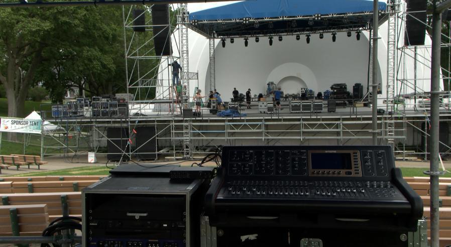 Take a behind the scenes look with Saturday in the Park set-up crews