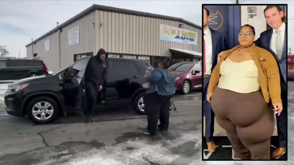 Female rapper Dank Demoss proves that she can fit in a small SUV and ...