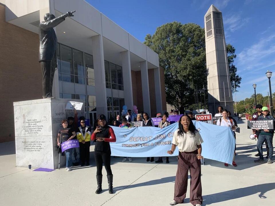 Ga. students take to streets to protest 'dehumanizing' voting law that