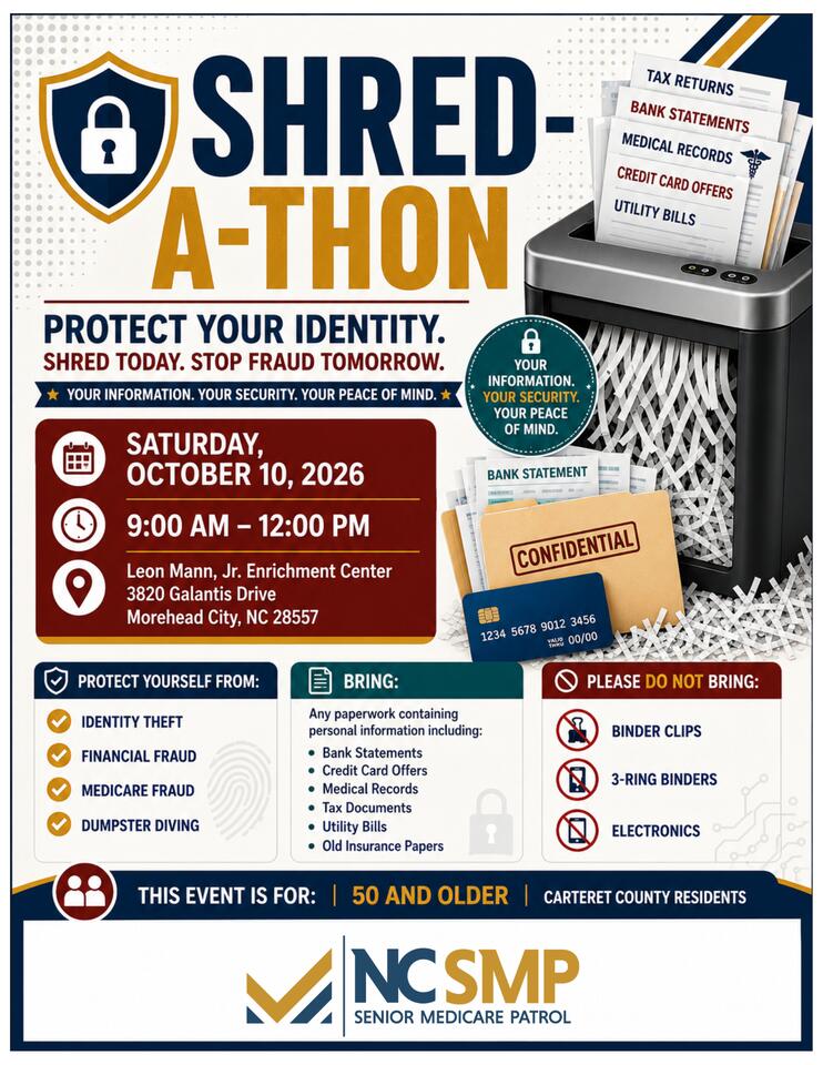 Carteret County Senior Services Hosts Free Shred-a-Thon - NewsBreak