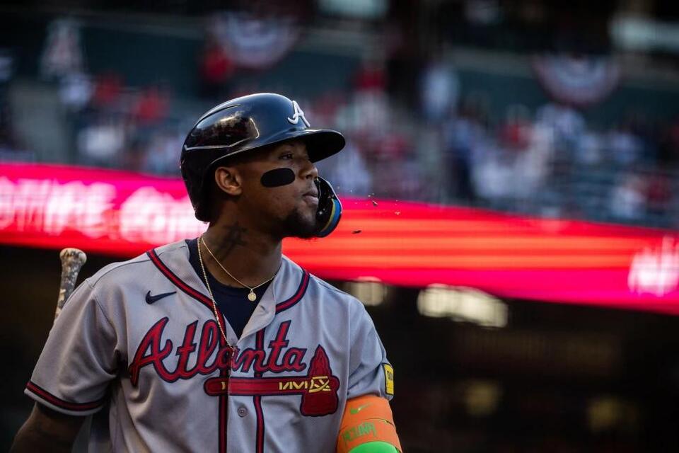 Braves' Ronald Acuña Jr. hit by pitches twice vs. Nationals and leaves ...