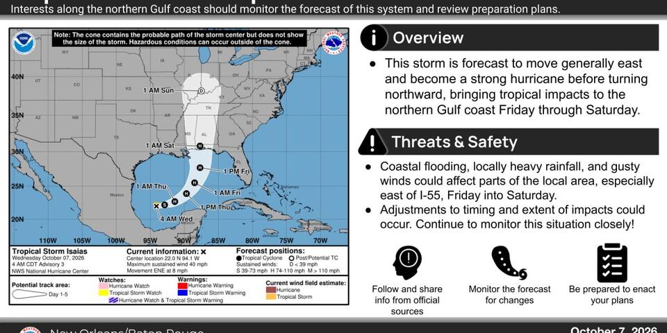 The National Hurricane Center Designates Tropical Storm Isaias in the Gulf