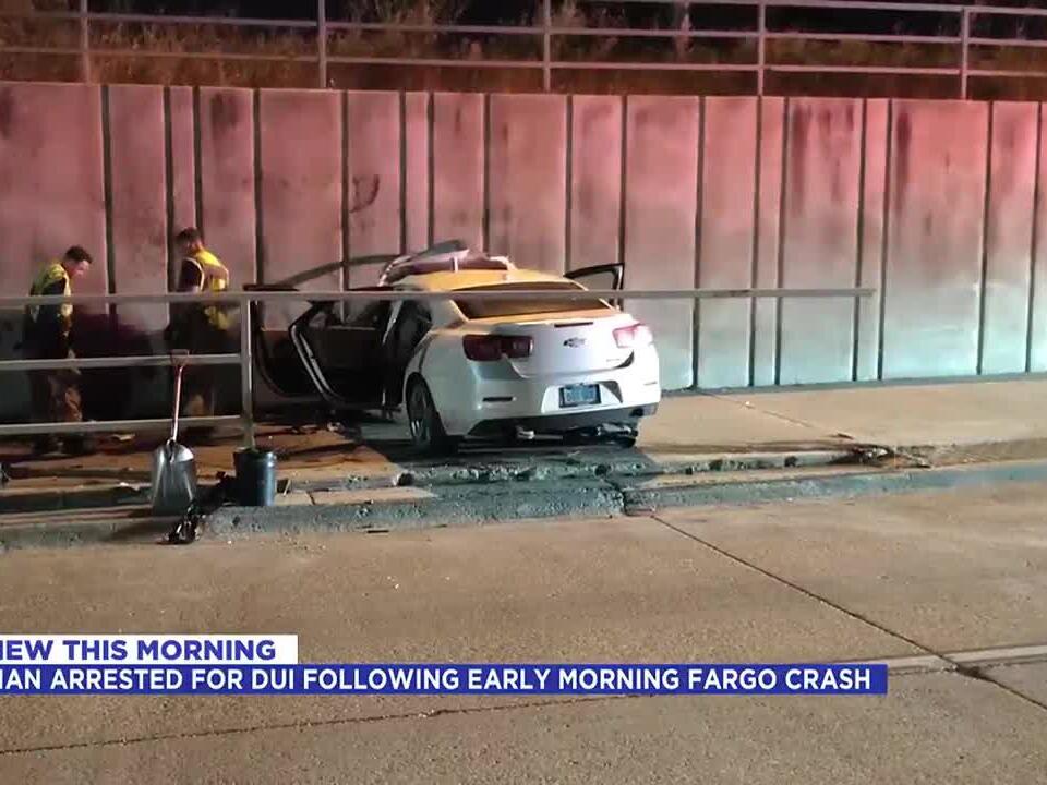 Man arrested for DUI following early morning crash in Fargo