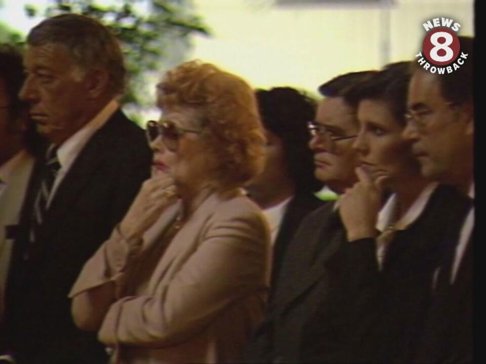 Funeral for television legend Desi Arnaz in 1986, Lucille Ball ...