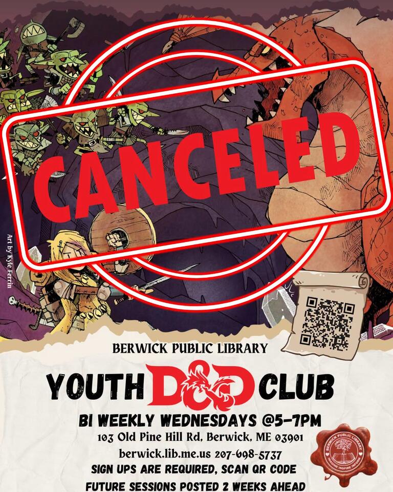 Berwick Library youth D&D club canceled this week - NewsBreak