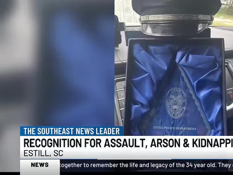 Estill Police Department officer given award for his work responding to