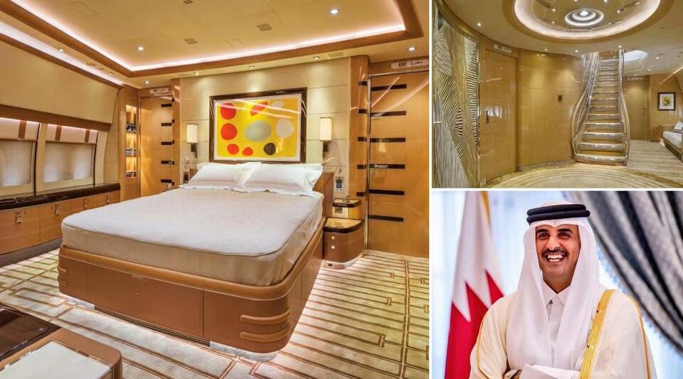 Take a rare look inside the $300 million Boeing 747 gifted by the ...
