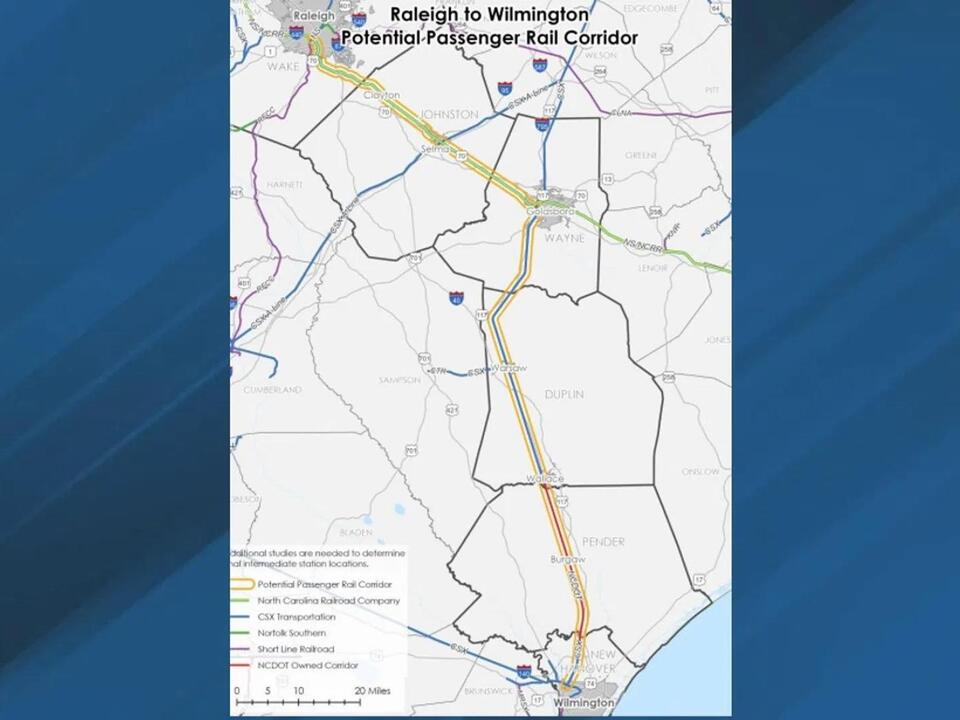Proposed Raleigh to Wilmington train route would go through Duplin County