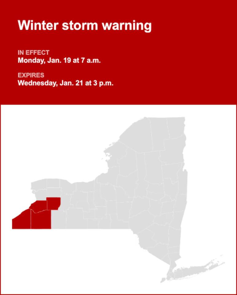 NY weather update: Winter storm warning issued for part of New York ...