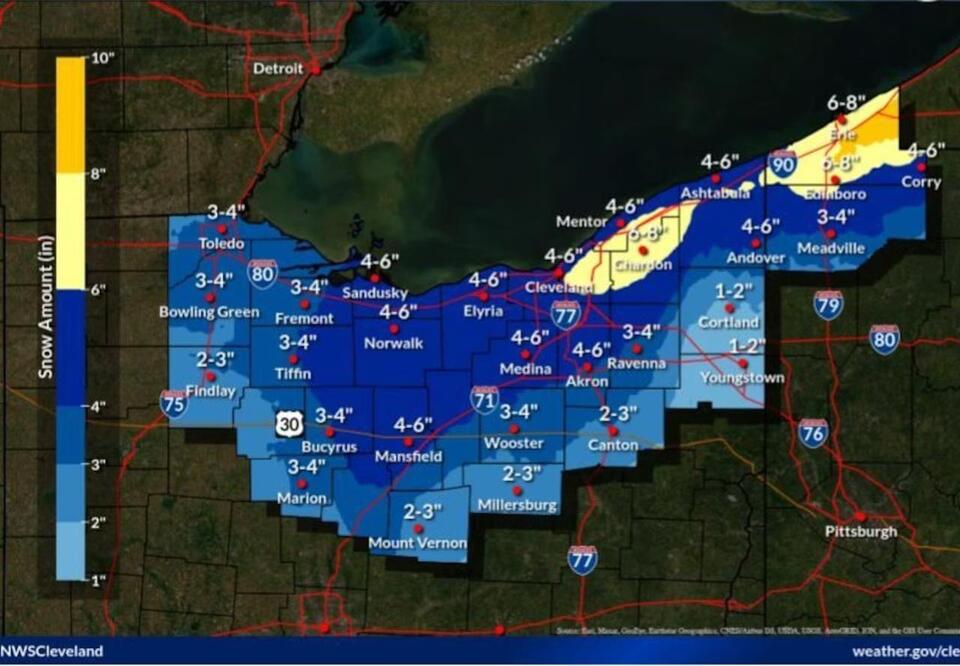 Winter storm warning, with up to 8 inches of snow, in effect for ...