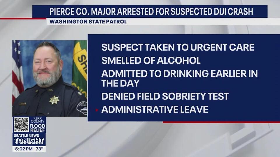 Pierce County Major arrested in suspected DUI crash - NewsBreak