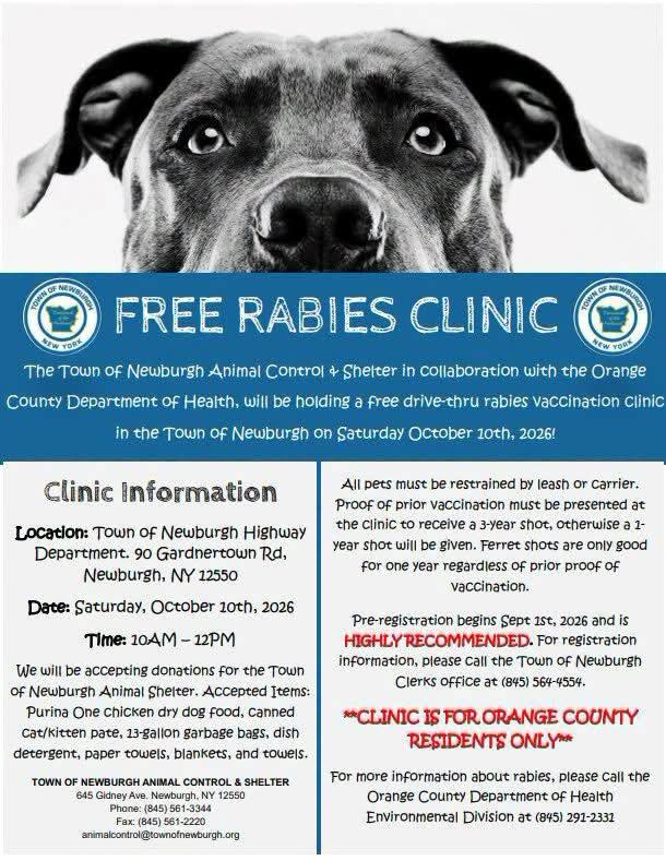 Free rabies clinic for dogs and cats Oct. 10 - NewsBreak