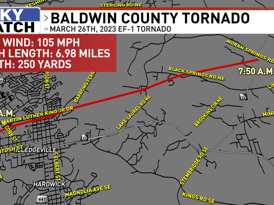 NWS Tornado with 105 mph winds hit Baldwin County