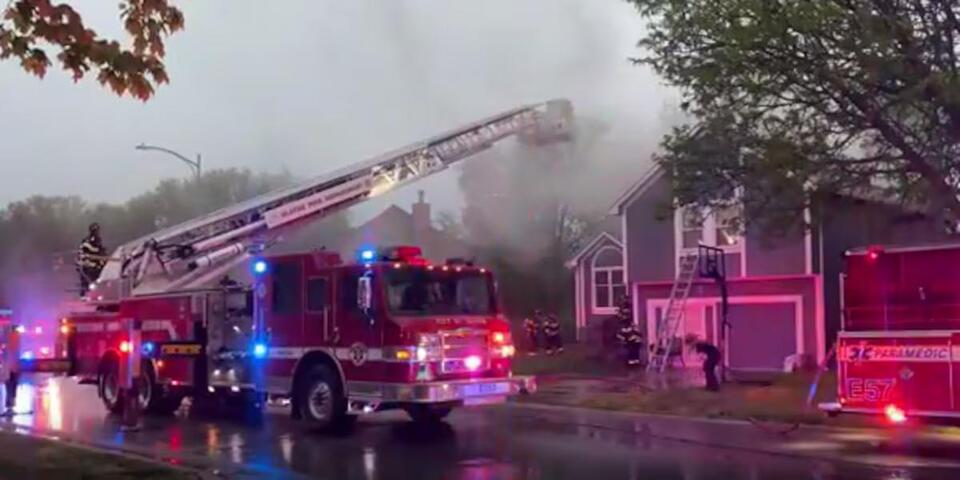 Olathe house catches fire after lightning strike - NewsBreak
