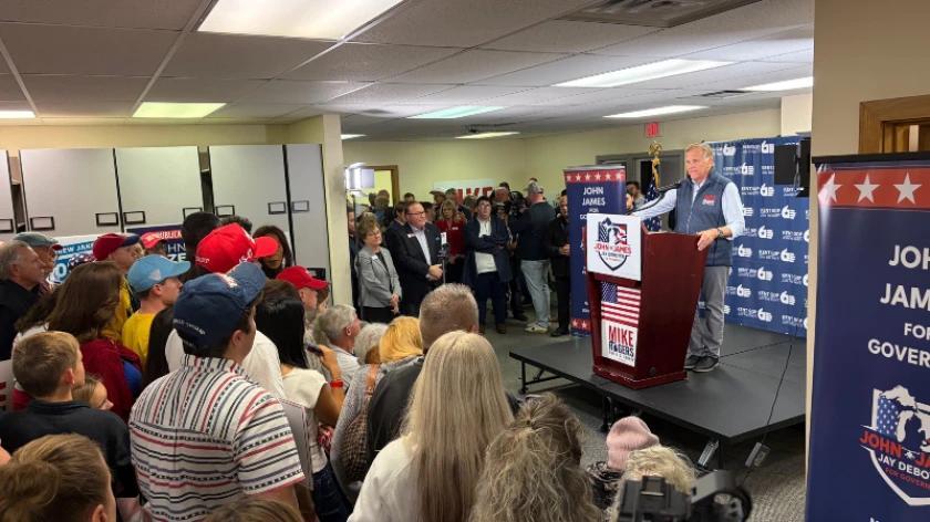 John James and RFK Jr. rally supporters in Grand Rapids as early voting ...