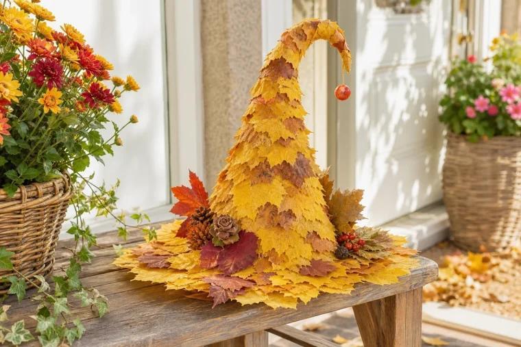 Witch hat from leaves: how fallen foliage turns into a piece of autumn ...