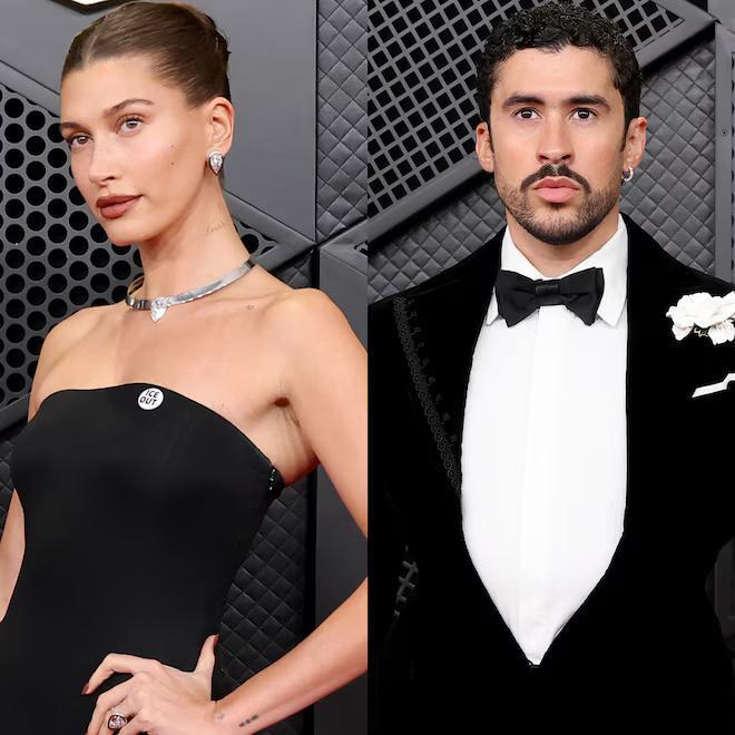 Hailey Bieber Reunites With Kendall Jenner’s Ex Bad Bunny at Grammys ...