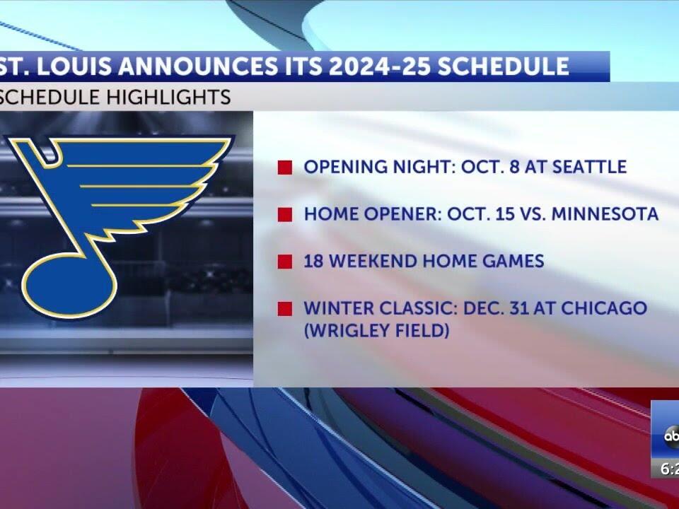 St. Louis Blues release full 2024-25 slate
