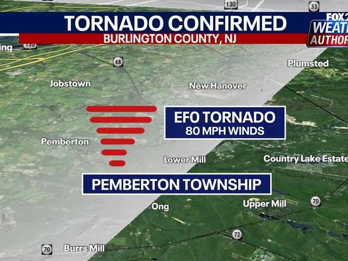 NWS confirm tornadoes in Burlington County, N.J., Chester County, Pa.