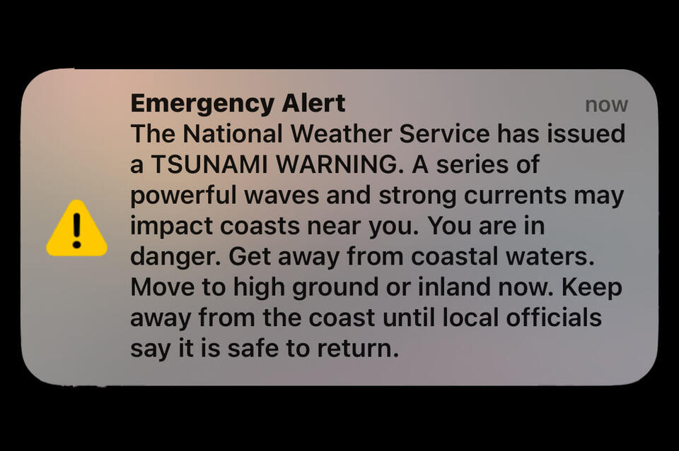 Earthquake california tsunami alert