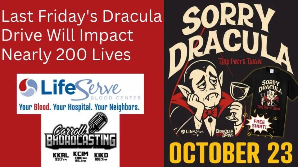 Friday’s Dracula Drive Will Impact Nearly 200 Lives