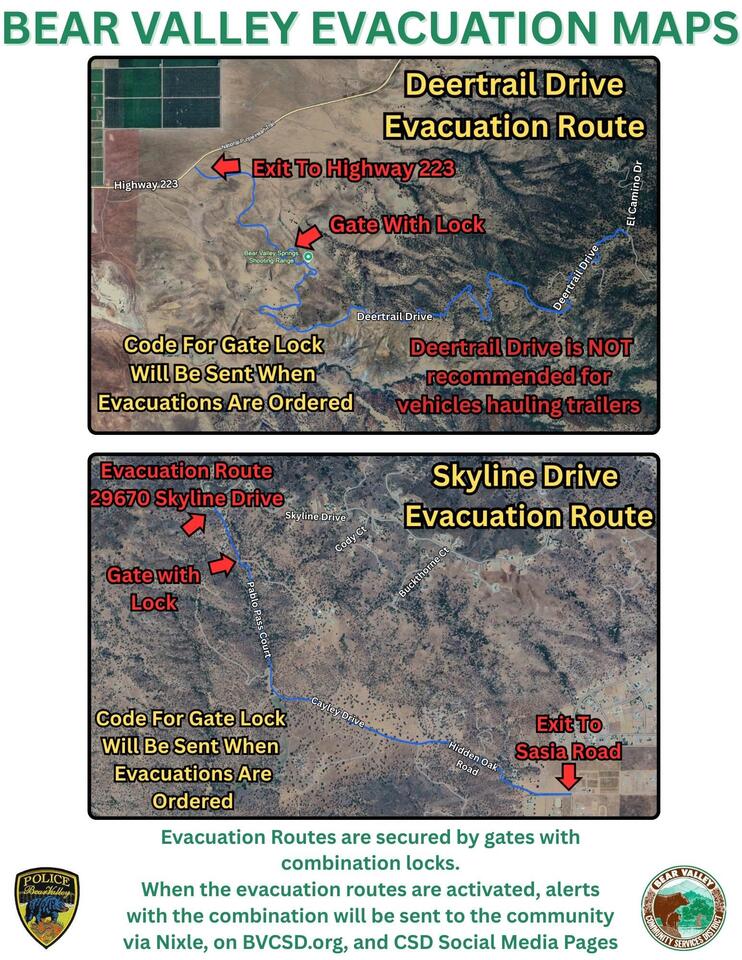 Emergency evacuation and refuge info for Bear Valley - NewsBreak