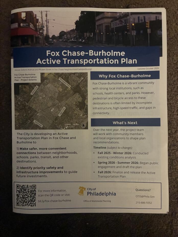 Transportation plan coming to Fox Chase, Burholme