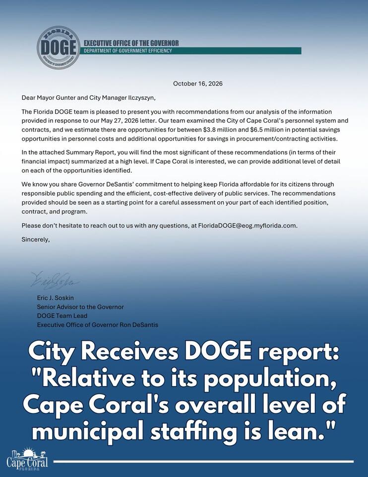 State report finds Cape Coral staff levels lean - NewsBreak