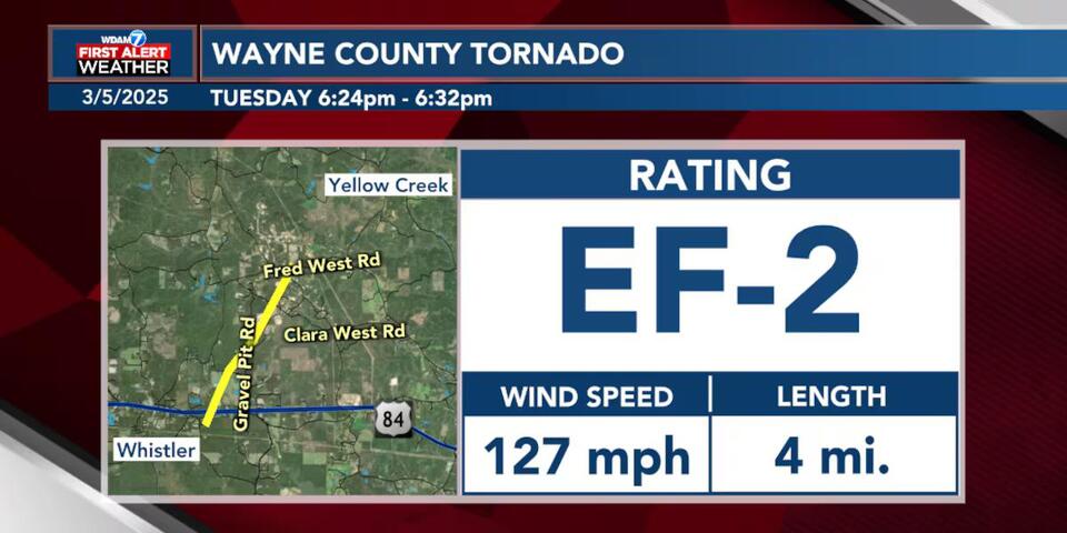 NWS declares Wayne County tornado an EF-2 - NewsBreak