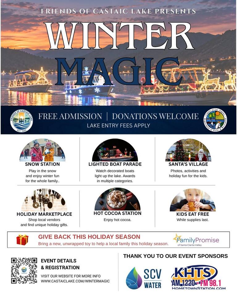 Free Winter Magic event at Castaic Lake Dec. 5 - NewsBreak