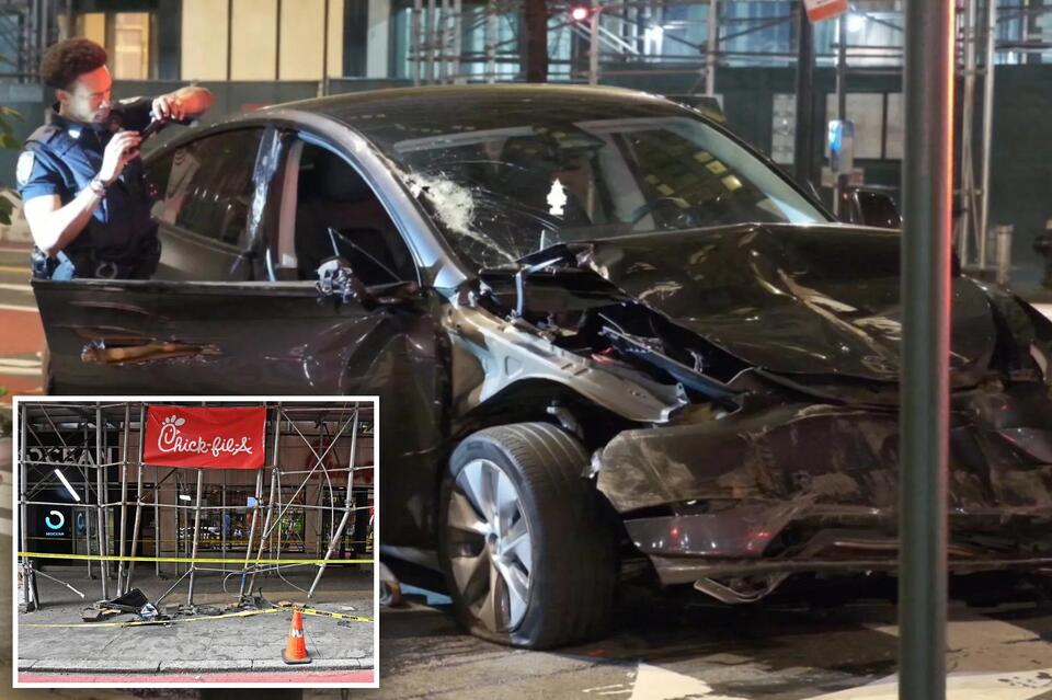Passenger, 27, killed after drunken Tesla driver smashes into NYC scaffolding: cops, sources