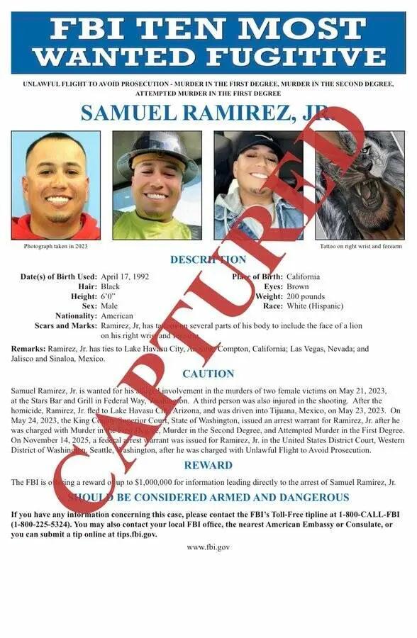 Federal Way double murder suspect captured in Mexico - NewsBreak