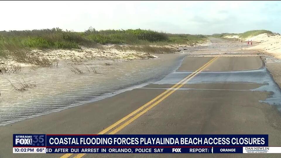 Coastal flooding closes parts of Playalinda Beach as high winds and ...