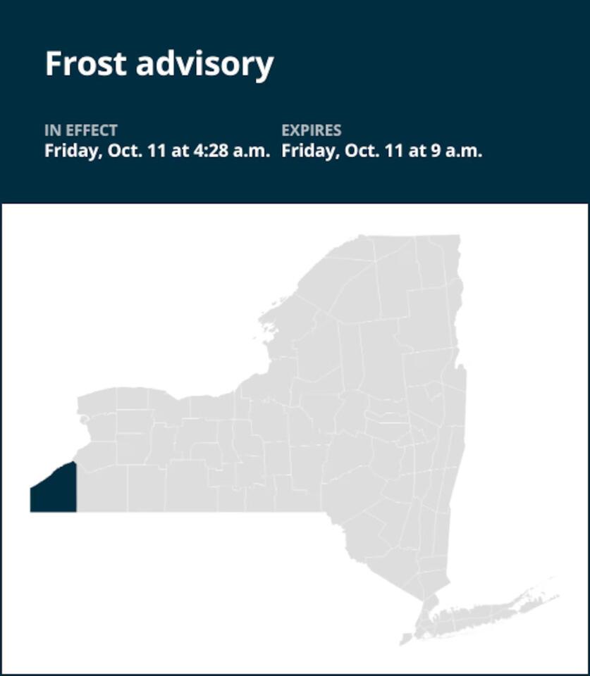 NY weather update: Frost advisory affecting Chautauqua County until ...