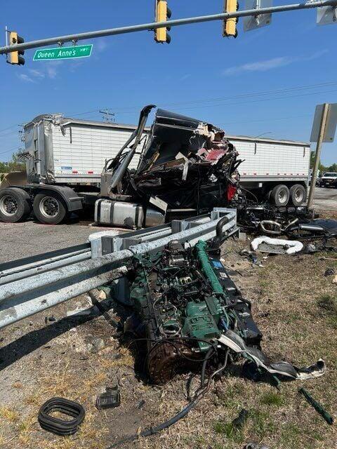 UPDATED: 2 injured in dump truck, tractor trailer crash in Wye Mills ...
