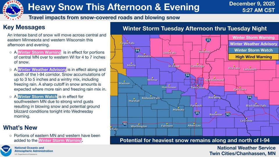 Winter storm set to hit the area, 3 to 5 inches of snow possible ...