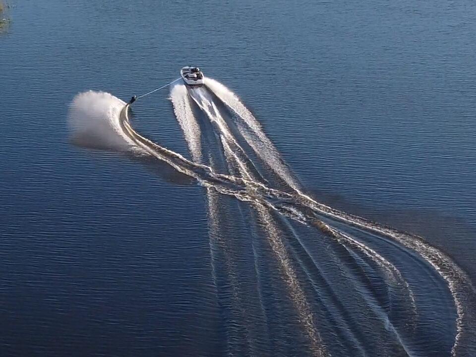 Water Skiing Lake Ida Florida Aerial Video with a DJI Drone SD Fish