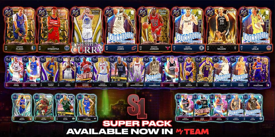 NBA 2K27 MyTEAM Season 1 Super Pack Arrives With 175+ Cards, Led By 95 ...