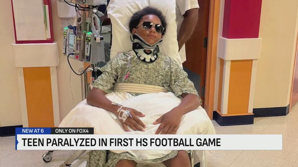Teen paralyzed in first high school football game shows courage: ‘Keep ...