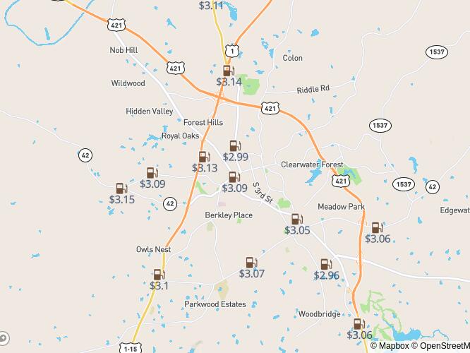 Gas prices Sunday Most and least expensive in Sanford