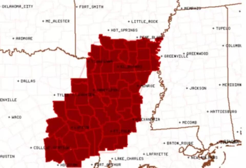 Tornado Watch Issued For East Texas Ahead of Strong Arctic Blast ...