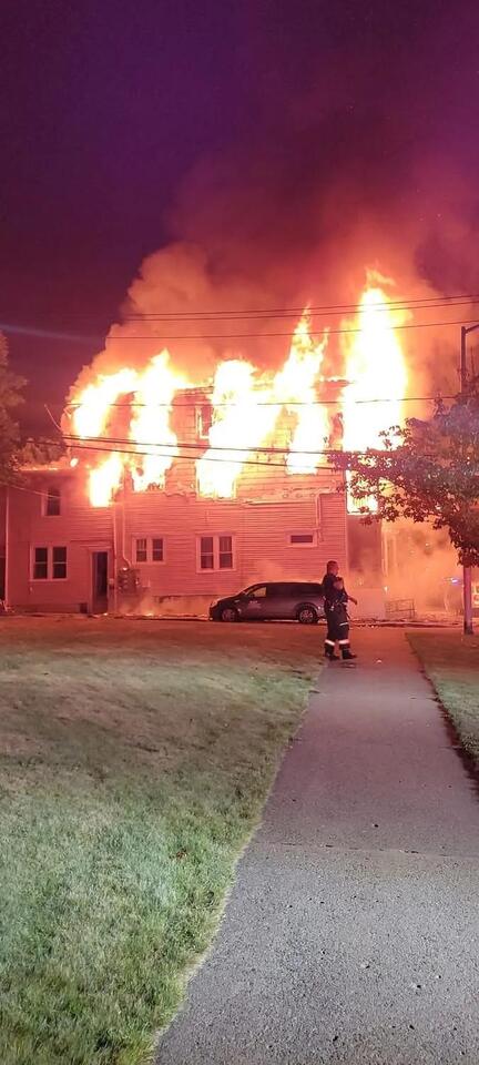 Three hospitalized, nine displaced after apartment fire spreads to home ...
