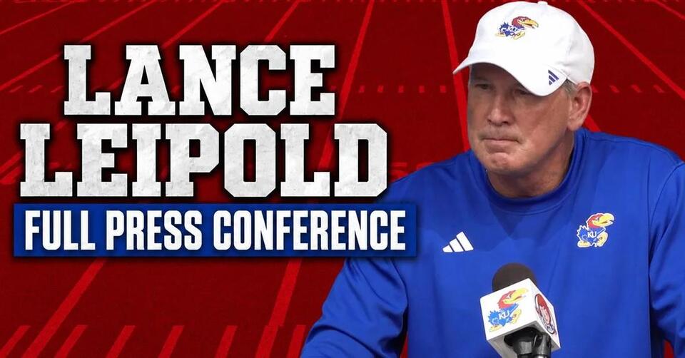 Lance Leipold speaks after the first camp practice