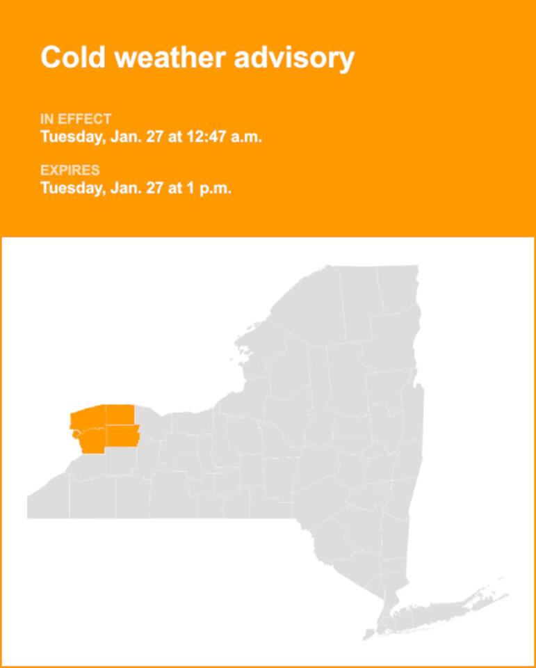NY weather update: Cold weather advisory affecting part of New York ...